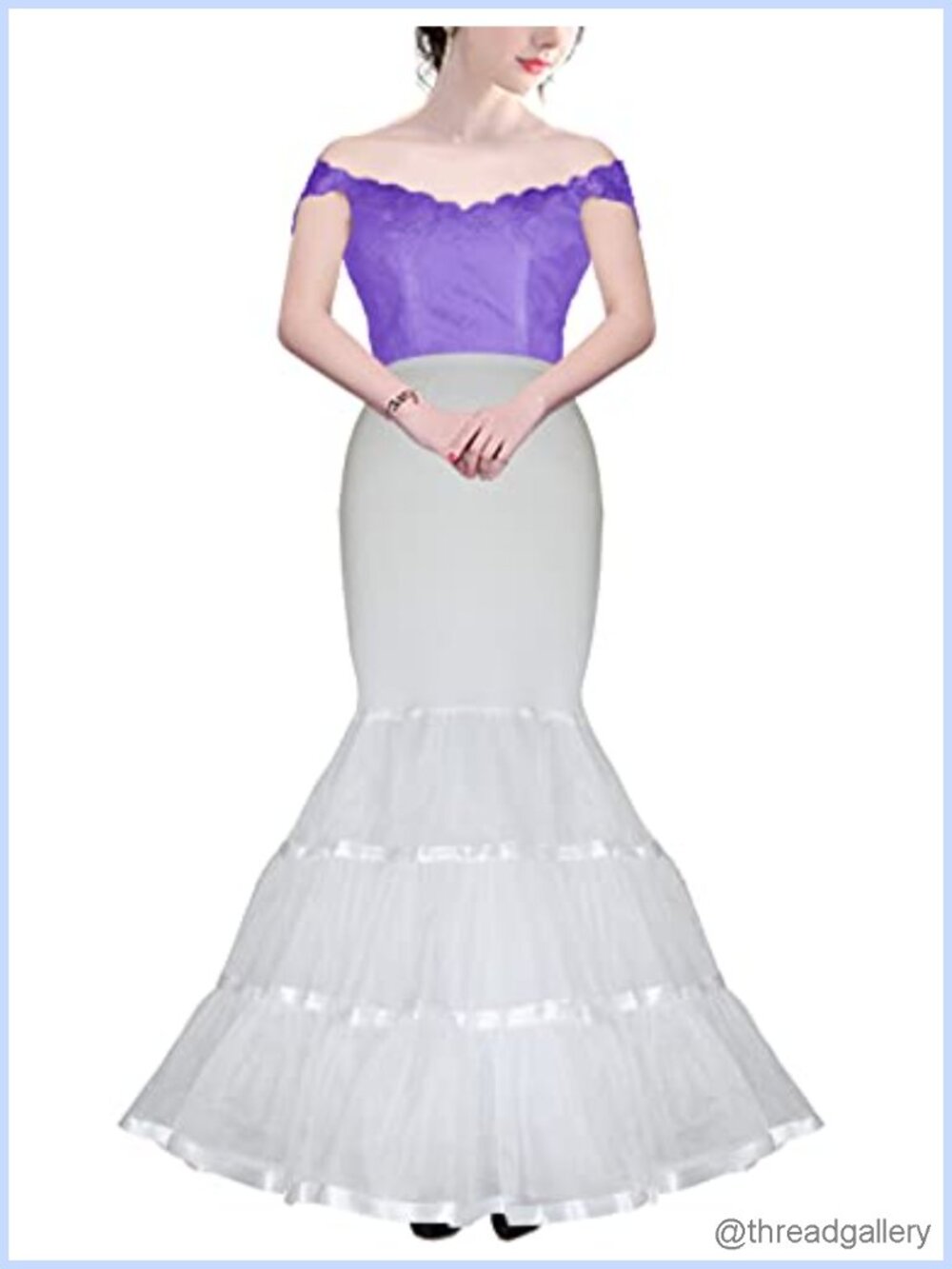 Mermaid Wedding Petticoat Fishtail Underskirt Tulle Half Slip Crinoline